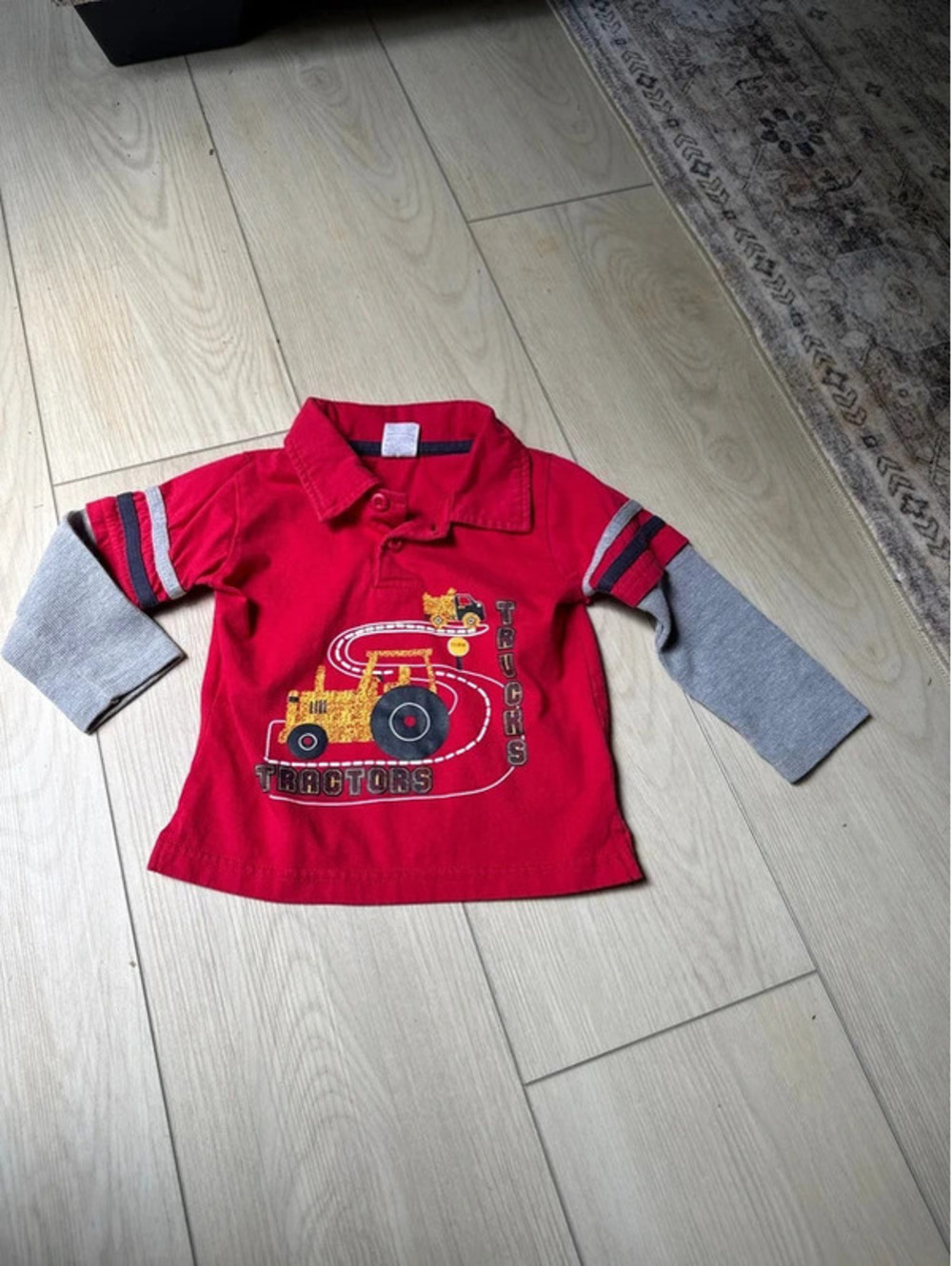 Fisher Price Tractors Long Sleeve Polo Shirt 24M Toddler Boy